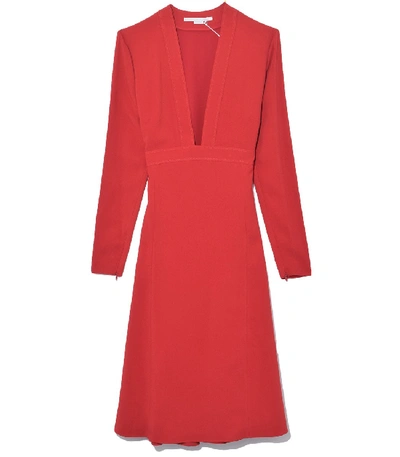 Shop Stella Mccartney Long Sleeve Dress In Red Romance