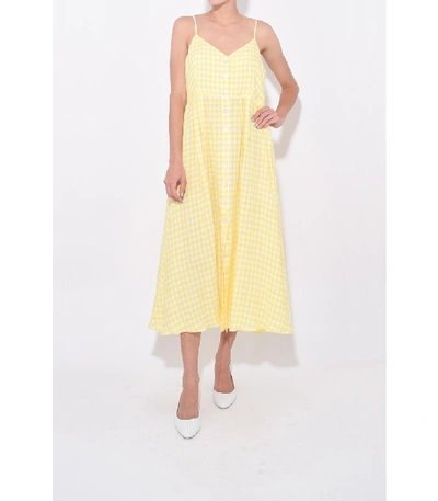 Shop Mansur Gavriel Slip Button Dress In Sun In Yellow