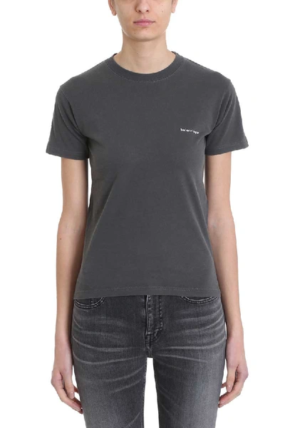Shop Balenciaga Slim Logo T-shirt In Grey