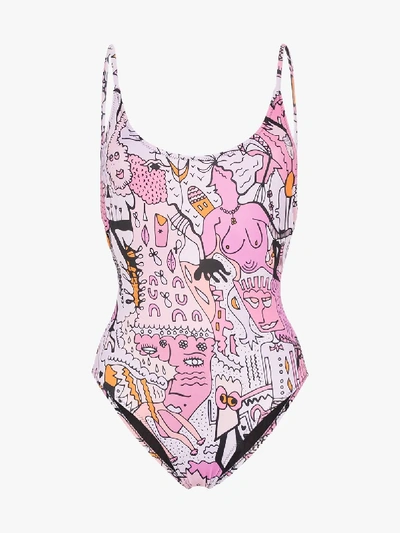 Shop Ellie Rassia Pink Lolita Scoop Neck Swimsuit