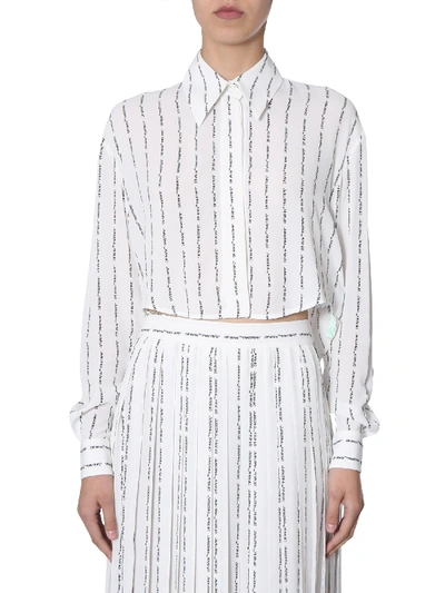 Shop Off-white Cropped Shirt In White