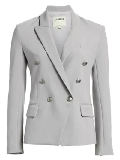 Shop L Agence Kenzie Blazer In Pearl Grey