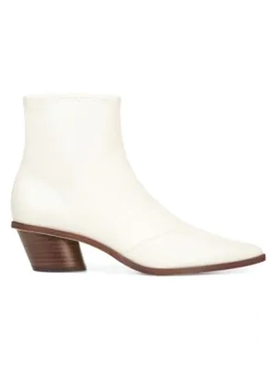 Shop Via Spiga Odette Leather Ankle Boots In Milk