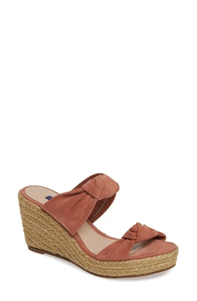 Shop Stuart Weitzman Sarina Espadrille Wedge Slide Sandal In Desert Rose Suede