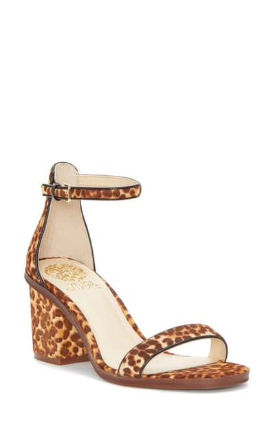 Shop Vince Camuto Ankle Strap Sandal In Natural Calf Hair