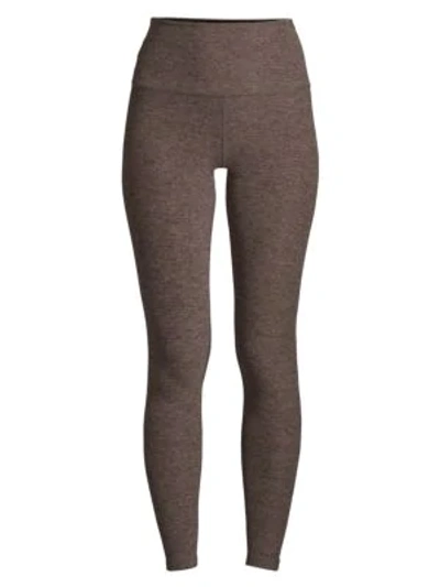 Shop Beyond Yoga Spacedye Caught In The Midi High-waist Leggings In Terra Leather