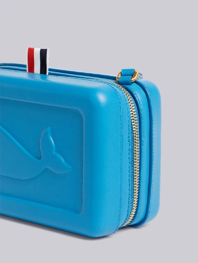 Shop Thom Browne Whale-embossed Box Bag In Blue