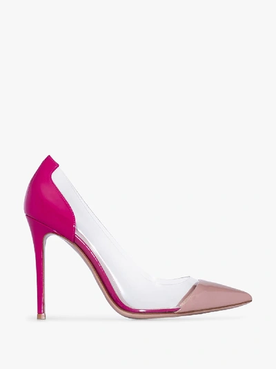 Shop Gianvito Rossi Pink 105 Pvc And Leather Pumps