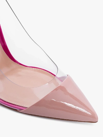 Shop Gianvito Rossi Pink 105 Pvc And Leather Pumps
