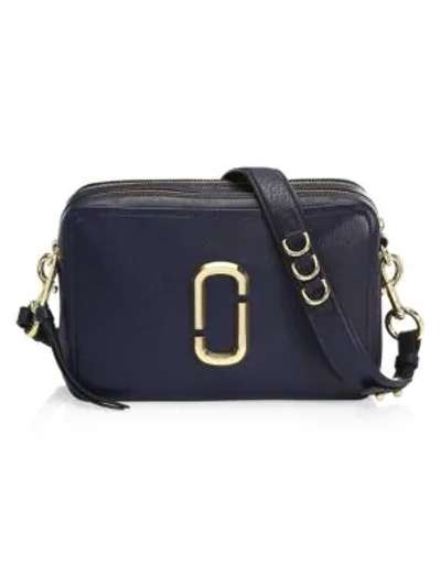 Shop Marc Jacobs The Softshot Leather Camera Bag In Navy