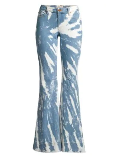 Shop Alice And Olivia Beautiful Tie-dye Bell Bottom Jeans In Be Groovy