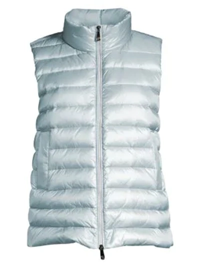 Shop Peserico Nylon Down Puffer Vest In Light Blue