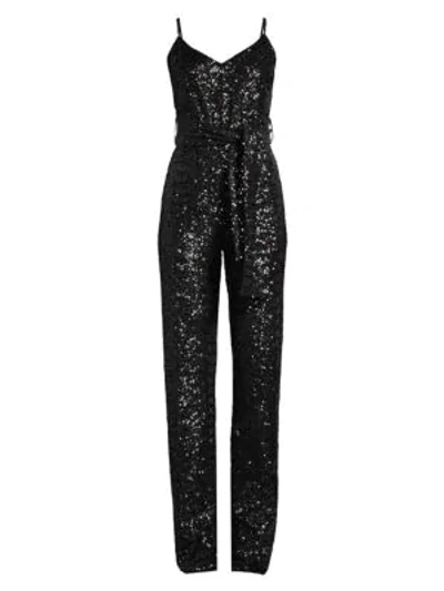 Shop Black Halo Bracy Sequin Jumpsuit In Night Sky