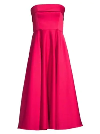 Shop Jay Godfrey Pettigrew Strapless Midi Dress In Cherry Red