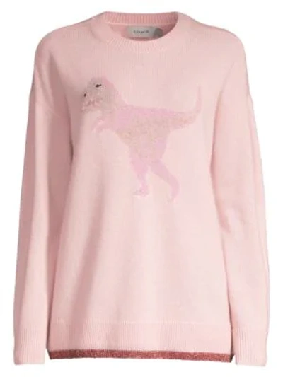Shop Coach Rexy Knit Wool & Cashmere Sweater In Pink Multi