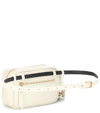 Shop Saint Laurent Lou Leather Belt Bag In White