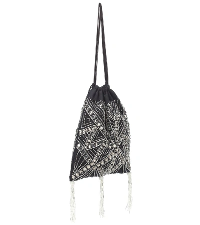Shop Attico Crystal-embellished Pouch In Black