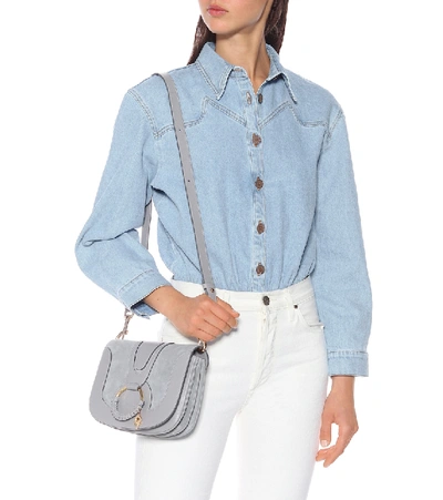 Shop See By Chloé Hana Small Leather Shoulder Bag In Blue