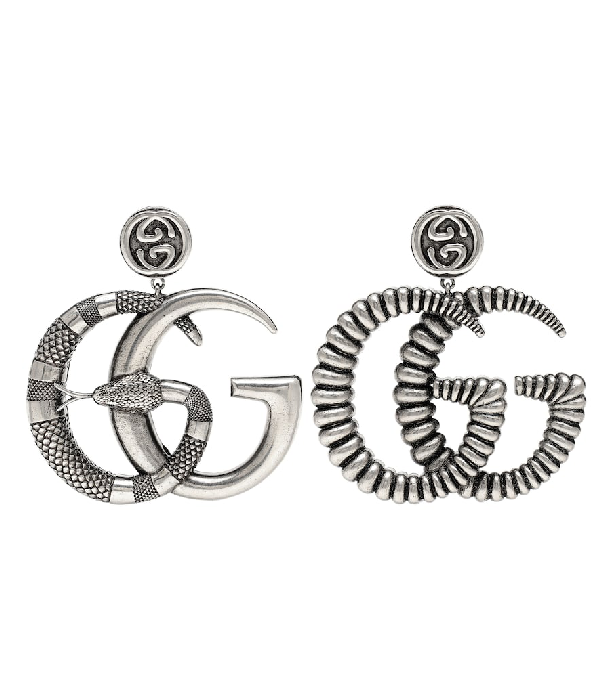 Gucci Gg Clipon Earrings In 8131 Black ModeSens