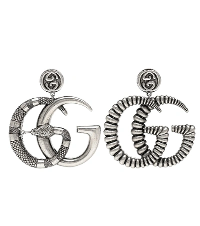 Shop Gucci Gg Clip-on Earrings In Silver