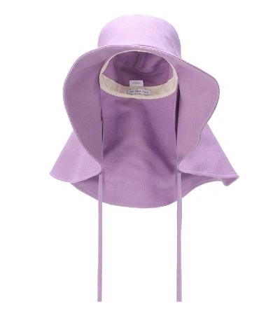 Shop Rejina Pyo Daisy Cotton-blend Denim Hat In Purple