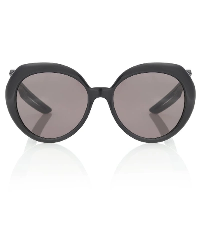 Shop Balenciaga Hybrid Butterfly Sunglasses In Black