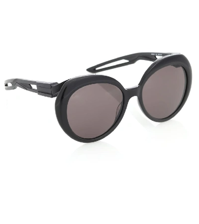 Shop Balenciaga Hybrid Butterfly Sunglasses In Black