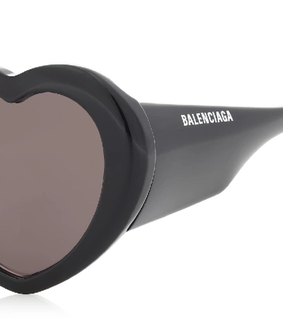 Shop Balenciaga Susi Heart-shaped Sunglasses In Black