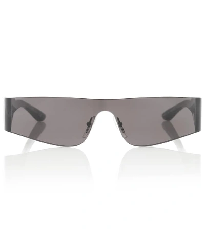 Shop Balenciaga Mono Rectangular Sunglasses In Black