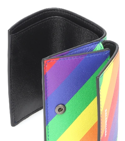 Shop Balenciaga Ville Mini Leather Wallet In Multicoloured