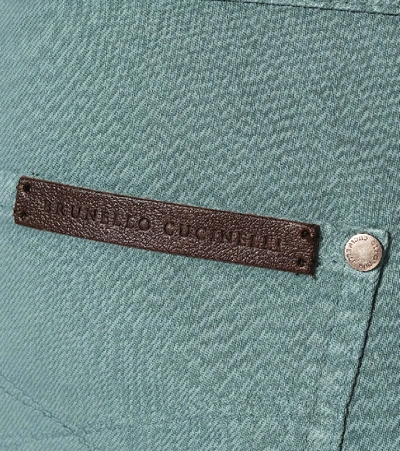 Shop Brunello Cucinelli High-rise Cropped Jeans In Blue