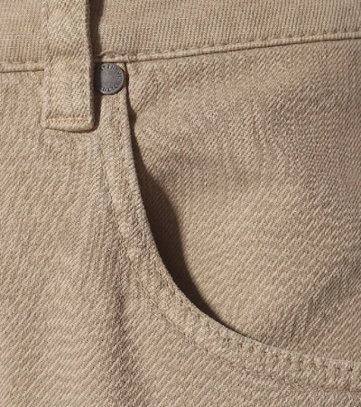 Shop Brunello Cucinelli High-rise Cropped Jeans In Beige