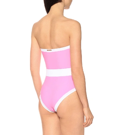 Shop Alexandra Miro Whitney Belted One-piece Swimsuit In Pink