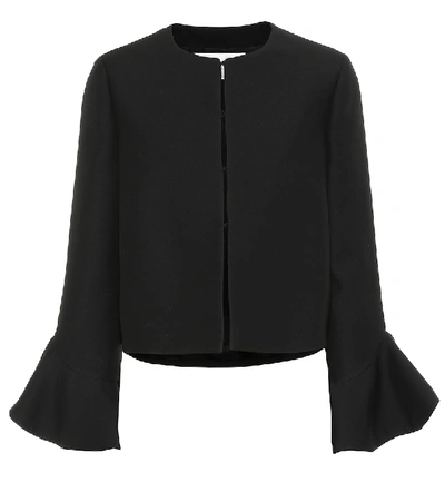 Shop Valentino Wool And Silk Jacket In Black