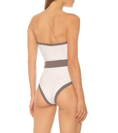 Shop Alexandra Miro Whitney Belted Swimsuit In White