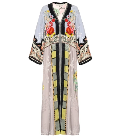 Shop Etro Printed Silk-blend Midi Dress In Multicoloured