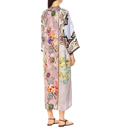 Shop Etro Printed Silk-blend Midi Dress In Multicoloured