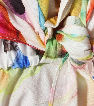 Shop Rosie Assoulin Triangle Cotton Poplin Midi Dress In Multicoloured
