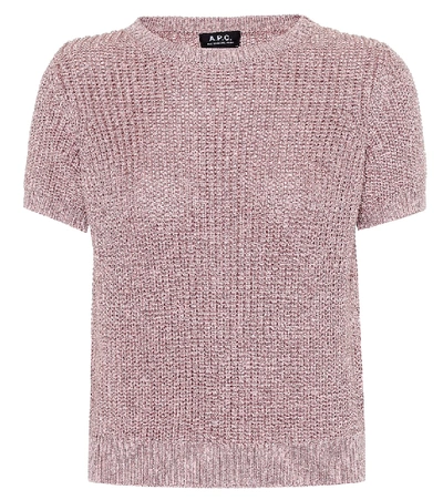 Shop Apc Audrey Metallic Sweater In Pink