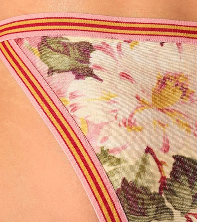 Shop Zimmermann Honour Floral Bikini Bottoms In Yellow