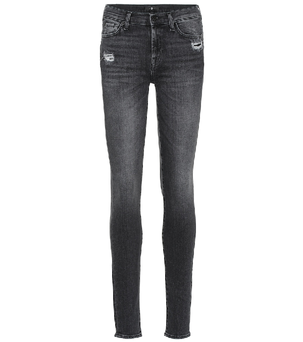 7 For All Mankind Mid-rise Skinny Jeans In Blue | ModeSens
