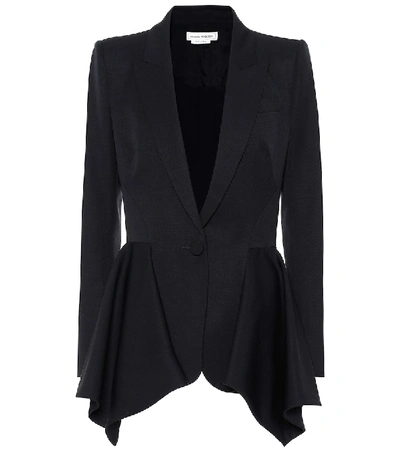 Shop Alexander Mcqueen Wool Blazer In Blue