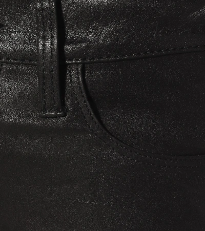 Shop Frame Le High Skinny Leather Pants In Black