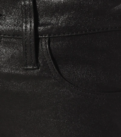 Frame Le Skinny Stretch-leather Pants In Black