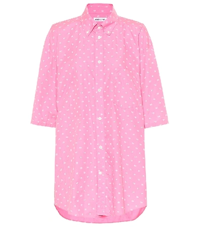 Shop Balenciaga Bb Cotton Shirt In Pink