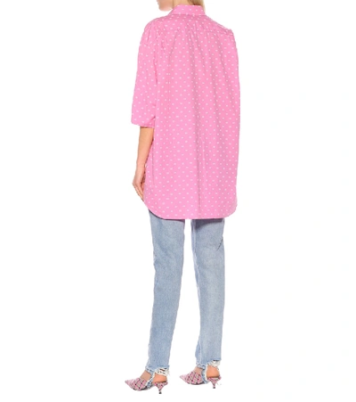 Shop Balenciaga Bb Cotton Shirt In Pink