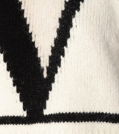 Shop Valentino Vlogo Alpaca And Wool Blend Sweater In White