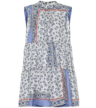 Shop Chloé Bandana-printed Silk Twill Minidress In Blue