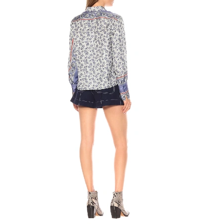 Shop Chloé Bandana-printed Silk Twill Shirt In Blue