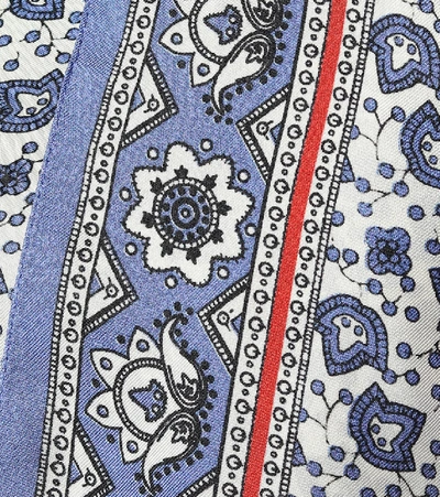 Shop Chloé Bandana-printed Silk Twill Pants In Blue